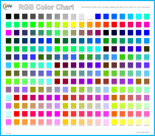 DTF RGB Color Chart Transfer