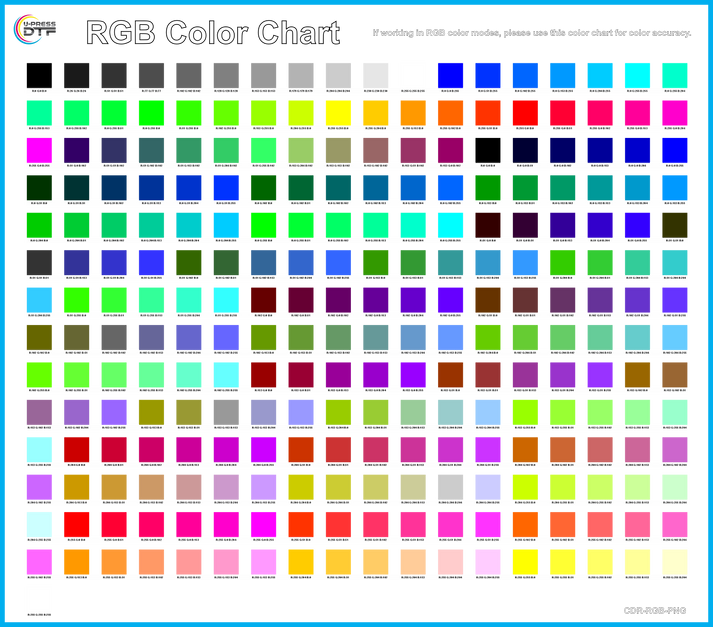 DTF RGB Color Chart Transfer – UPress DTF